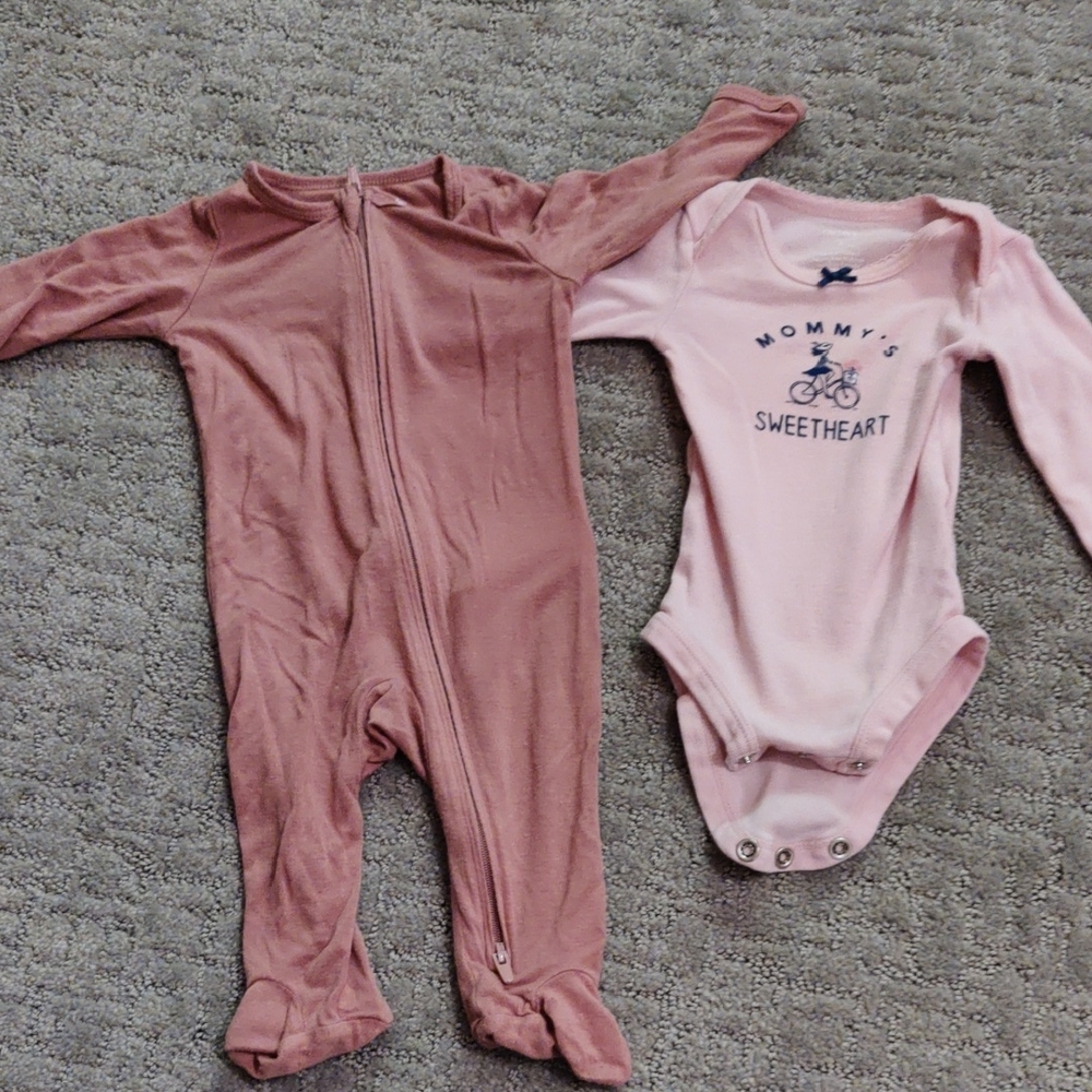 Carter's Pink and Rose Footie Set
